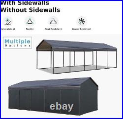 12 x25 ft Outdoor Carport Heavy Duty Gazebo Garage Car Shelter Shade with Sidewall