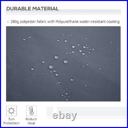 12'x8' Manual Retractable Sun Shade Shelter Outdoor Patio Awning Canopy Gray