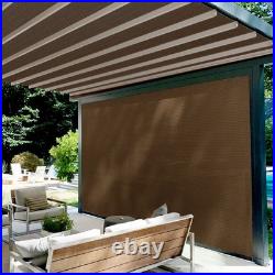 12FT Fabric Roll Privacy Fence Screen Anti-UV Yard Patio Sun Shade Cover Brown