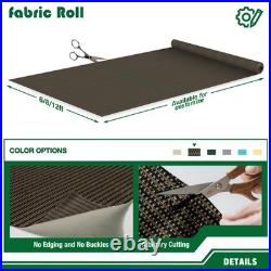 12FT Fabric Roll Privacy Fence Screen Anti-UV Yard Patio Sun Shade Cover Brown
