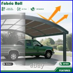 12FT Fabric Roll Privacy Fence Screen Anti-UV Yard Patio Sun Shade Cover Brown