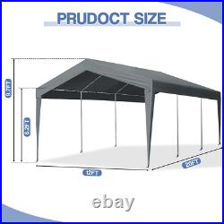 12X20FT Carport Car Port Canopy Grey Without Sidewalls