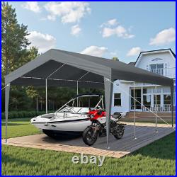 12X20FT Carport Car Port Canopy Grey Without Sidewalls
