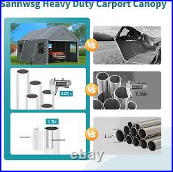 12X20Ft Heavy Duty Carport Canopy, Extra Large Portable Car Tent Garage with Roll