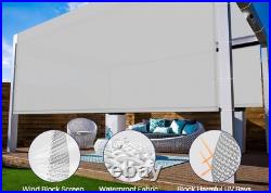 12ft Waterproof Pergola Shade Cover Canopy Replacement Awning Shade Cloth with Rod