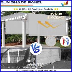 12ft Waterproof Pergola Shade Cover Canopy Replacement Awning Shade Cloth with Rod