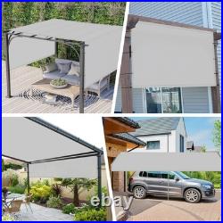 12ft Waterproof Pergola Shade Cover Canopy Replacement Awning Shade Cloth with Rod