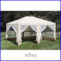 12ft x15ft Screen House, Party Tent, Sun Shelter, Gazebo, Canopy. Beige, New