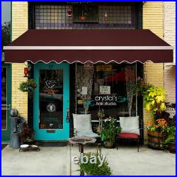 12x10 ft Retractable Awning Patio Awning Deck Sunshade Outdoor Garden Cafe