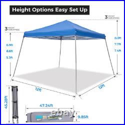 12x12' Folding Pop Up Canopy Outdoor Slant leg Wedding Party Tent with Sandbags