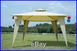 12x12 Garden Metal Gazebo Patio 2-tier Yard Canopy Party Tent Outdoor With Netting