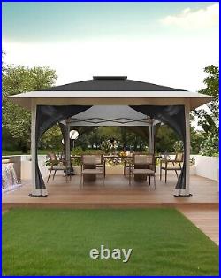 12x12 Pop Up Gazebo Outdoor Canopy Shelter with Mosquito Netting 4 Stanbags Inst