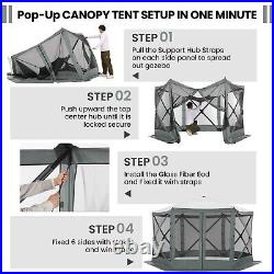 12x12 Portable Screen House Room Pop up Gazebo Outdoor Camping Tent with 6 Sides /