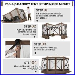 12x12 Portable Screen House Room Pop-up Gazebo Outdoor Camping Tent with Sidewalls
