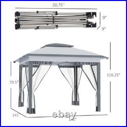 12x12 ft EZ Pop Up Canopy Sun Shade Instant Tent with Mesh Sidewalls for Parties
