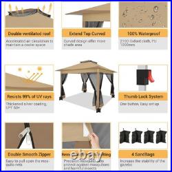 12x12 ft Pop up Gazebo Outdoor Canopy Tent with Mosquito Netting Patio Gazebo