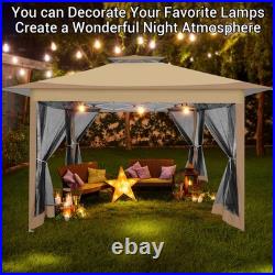 12x12 ft Pop up Gazebo Outdoor Canopy Tent with Mosquito Netting Patio Gazebo
