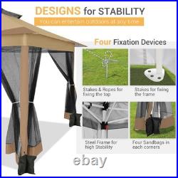 12x12 ft Pop up Gazebo Outdoor Canopy Tent with Mosquito Netting Patio Gazebo