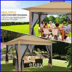 12x12 ft Pop up Gazebo Outdoor Canopy Tent with Mosquito Netting Patio Gazebo