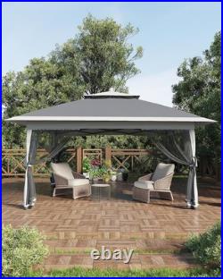 12x12FT Pop-Up Gazebo Canopy Tent with Mosquito Net, UV Protection & Rolling Bag