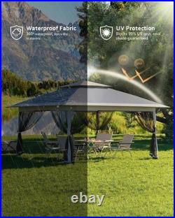 12x12FT Pop-Up Gazebo Canopy Tent with Mosquito Net, UV Protection & Rolling Bag