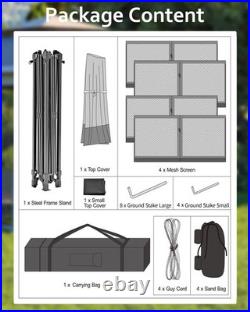 12x12FT Pop-Up Gazebo Canopy Tent with Mosquito Net, UV Protection & Rolling Bag