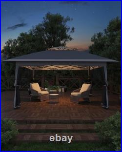 12x12FT Pop-Up Gazebo Canopy Tent with Mosquito Net, UV Protection & Rolling Bag