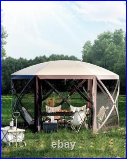 12x12Ft Portable Pop Up Canopy Tent with Mesh Sidewalls, Carry Bag and 11 Stakes