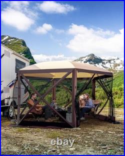 12x12Ft Portable Pop Up Canopy Tent with Mesh Sidewalls, Carry Bag and 11 Stakes