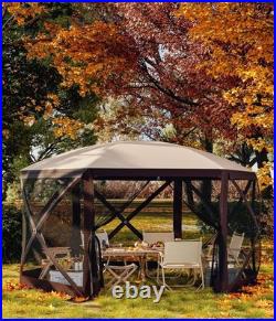 12x12Ft Portable Pop Up Canopy Tent with Mesh Sidewalls, Carry Bag and 11 Stakes