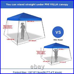 12x12ft Gazebo Tent Sun Shade Pop Up Folding Portable UV-Block Awning Blue