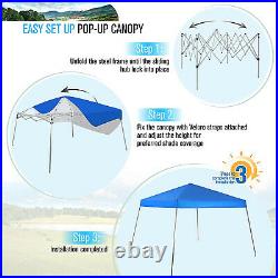 12x12ft Gazebo Tent Sun Shade Pop Up Folding Portable UV-Block Awning Blue