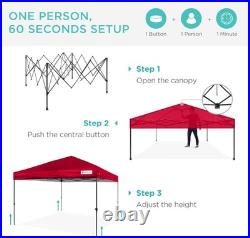 12x12ft Pop Up Canopy Tent, Outdoor Shade, 1 Person 1 Minute Set Up