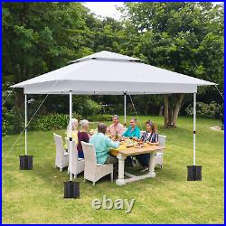 12x12ft Pop-up Canopy Tent Wedding Party Tent Adjustable Height Gazebo Awning