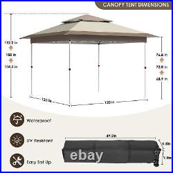 12x12ft Pop-up Canopy Tent Wedding Party Tent Adjustable Height Gazebo Shelter