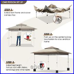 12x12ft Pop-up Canopy Tent Wedding Party Tent Adjustable Height Gazebo Shelter