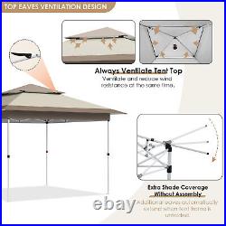 12x12ft Pop-up Canopy Tent Wedding Party Tent Adjustable Height Gazebo Shelter