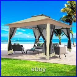 12x12ft Pop-up Gazebo Outdoor Canopy Tent with Mosquito Netting Patio Gazebo
