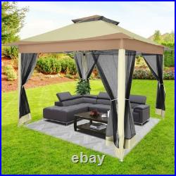 12x12ft Pop-up Gazebo Outdoor Canopy Tent with Mosquito Netting Patio Gazebo