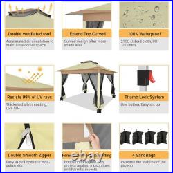 12x12ft Pop-up Gazebo Outdoor Canopy Tent with Mosquito Netting Patio Gazebo