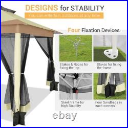 12x12ft Pop-up Gazebo Outdoor Canopy Tent with Mosquito Netting Patio Gazebo