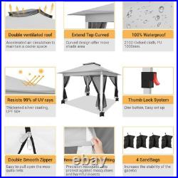 12x12ft Pop-up Gazebo Outdoor Canopy Tent with Mosquito Netting Patio Gazebo NEW