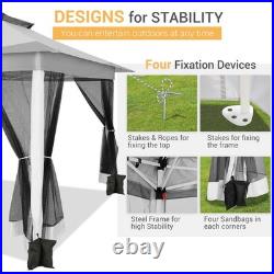 12x12ft Pop-up Gazebo Outdoor Canopy Tent with Mosquito Netting Patio Gazebo NEW