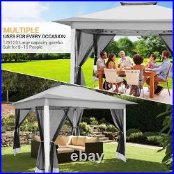 12x12ft Pop-up Gazebo Outdoor Canopy Tent with Mosquito Netting Patio Gazebo NEW