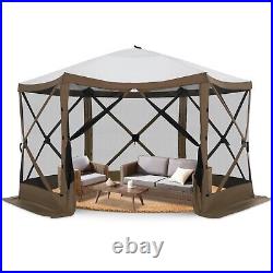 12x12ft Portable Screen House Room Pop up Gazebo Outdoor Camping Tent with 6 Sides