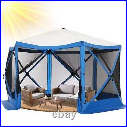 12x12ft Portable Screen House Room Pop up Gazebo Outdoor Camping Tent with Sides