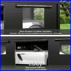 12x20/13x25/20x20FT Carport Canopy Heavy Duty with Side Doors Outdoor Car Shelter