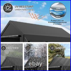 12x20/13x25/20x20FT Carport Canopy Heavy Duty with Side Doors Outdoor Car Shelter