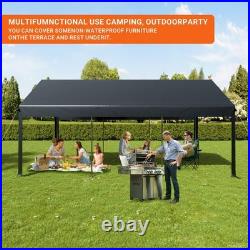 12x20/13x25/20x20FT Carport Canopy Heavy Duty with Side Doors Outdoor Car Shelter