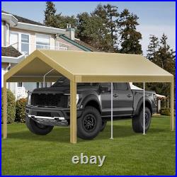 12x20 FT Heavy Duty Carport Replacement Canopy Cover, Durable Beige 12x20FT